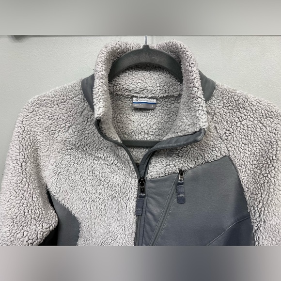 Columbia Women's Double Plush Sporty Full-Zip Fleece Jacket Size Small Cozy Gray - Picture 3 of 5